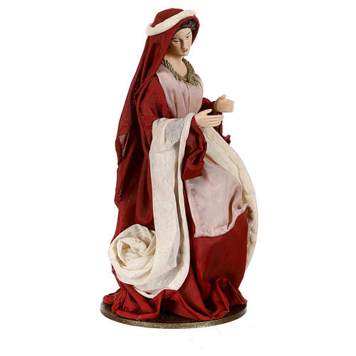 Nativity 36.2 cm, 3 pieces, resin and Ivory Pink fabric 9