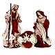 Nativity 36.2 cm, 3 pieces, resin and Ivory Pink fabric s1