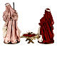 Nativity 36.2 cm, 3 pieces, resin and Ivory Pink fabric s11