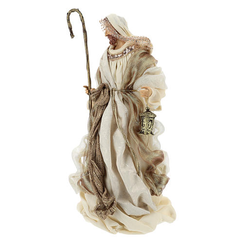 Nativity 3 pieces 46 cm Beige Gold finish resin fabric 4