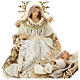Holy Family set 3 pcs 46 cm Beige Gold resin cloth s2