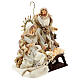Holy Family 3 figurines, 36 cm in resin and Gold Beige cloth s4