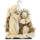 Holy Family 3 pcs, 36 cm in resin cloth Gold Beige s5