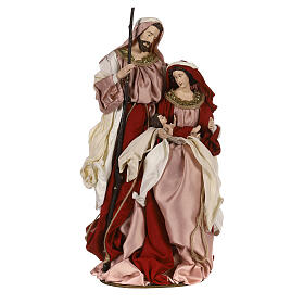 Nativity in resin on fabric base Ivory pink 47 cm