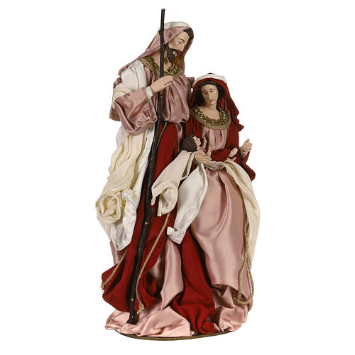 Nativity in resin on fabric base Ivory pink 47 cm 4