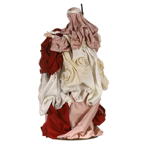 Nativity in resin on fabric base Ivory pink 47 cm 5