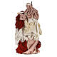 Nativity in resin on fabric base Ivory pink 47 cm s5