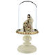 Nativity in resin 8 cm Brown finish with glass dome 21 cm s2