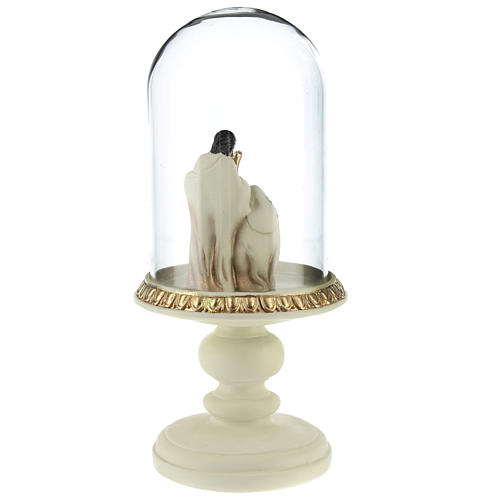 Nativity in resin 8 cm Brown with glass dome 21 cm 5