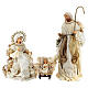 Holy Family 36 cm in resin and Gold Beige cloth s1