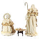 Holy Family 36 cm in resin and Gold Beige cloth s6