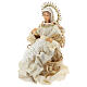 Holy Family statue in gold and beige cloth 36 cm s4