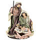 Holy Family on wood base with lace and gauze details 28 cm s1
