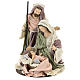 Holy Family on wood base with lace and gauze details 28 cm s3