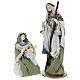 Nativity 40 cm in Shabby Chic style with green and grey gauze dresses s1