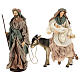Resin nativity 40 cm in Shabby Chic style with green and burgundy gauze dresses s1