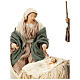 Nativity 30 cm Shabby Chic style with green and beige fabric used to recreate the clothes of the figurines s2