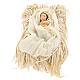 Nativity 30 cm Shabby Chic style with green and beige fabric used to recreate the clothes of the figurines s3