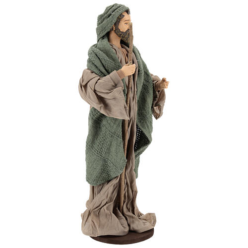Narodziny Jezusa 30 cm z żywicy i tkaniny zielonej i beżowej 5