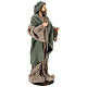 Holy Family 30 cm, in resin with green and beige fabric s5