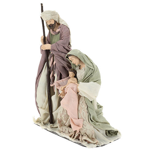 Holy Family statue 45 cm, in resin with lace and gauze details 3