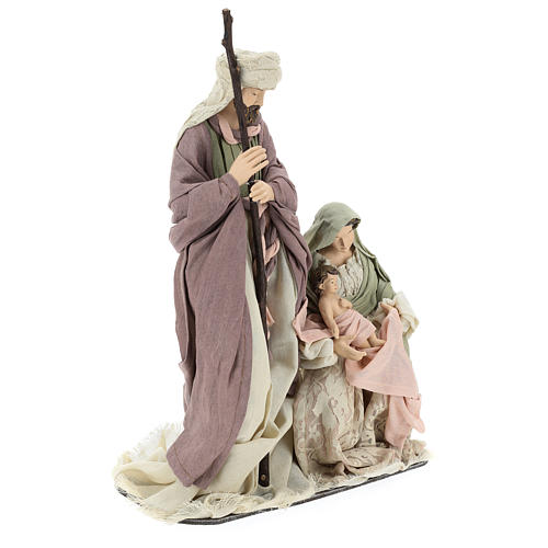Holy Family statue 45 cm, in resin with lace and gauze details 4