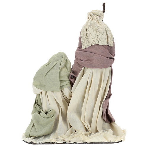 Holy Family statue 45 cm, in resin with lace and gauze details 5
