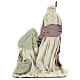Holy Family statue 45 cm, in resin with lace and gauze details s5