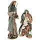 Resin nativity 55 cm in Shabby Chic style with clothes made of green and brown gauze s1