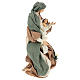 Resin nativity 55 cm in Shabby Chic style with clothes made of green and brown gauze s4