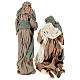 Resin nativity 55 cm in Shabby Chic style with clothes made of green and brown gauze s5
