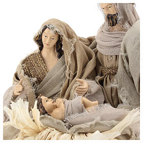 Geburt von Jesus Figuren aus Harz im Shabby Chic mit Gaze, 20 cm