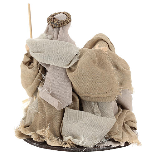 Nativity 20 cm Shabby Chic style in resin with clothes made of gauze 5
