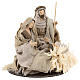 Nativity 20 cm Shabby Chic style in resin with clothes made of gauze s4