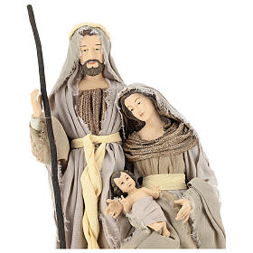 Holy Family statue 60 cm, in resin on wooden base Shabby Chic