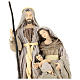 Holy Family statue 60 cm, in resin on wooden base Shabby Chic s2