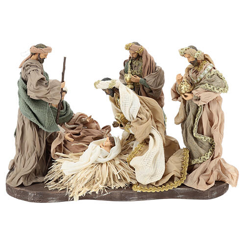Geburt von Jesus Figuren aus Harz auf Holzbasis, 40 cm 1