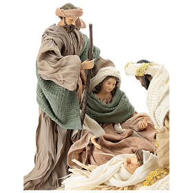 Natividade de Jesus com base figuras em resina altura média 30 cm, largura base 40 cm.
