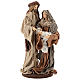 Nativity 25 cm Shabby Chic style in resin with fabric clothes on base s1