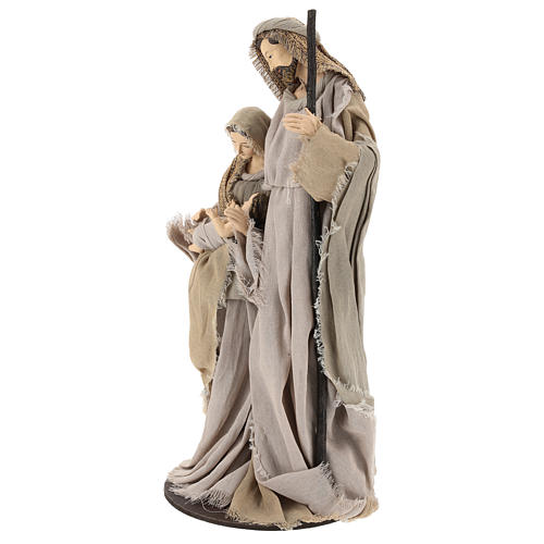 Nativity 40 cm resin Shabby Chic style with gauze clothes in shades of beige 3