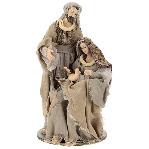 Natività in resina 30 cm su base unica toni beige 1