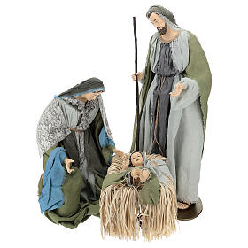 Christi Geburt aus Harz und grűnem und grauem Stoff, 120 cm