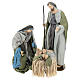 Nativity 120 cm in resin Shabby Chic style and green and gray fabric s1