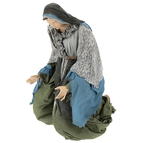 Holy Family statue 120 cm, in resin and green and grey fabric 4