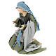 Nativity 60 cm resin Shabby Chic style with clothes made of green and gray gauze s4