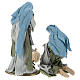 Nativity 60 cm resin Shabby Chic style with clothes made of green and gray gauze s6