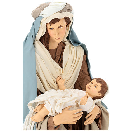 Lifesize Holy family in resin and fabric, 170 cm 2
