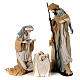 Nativity 80 cm Shabby Chic style in resin with gauze clothes in shades of beige s1