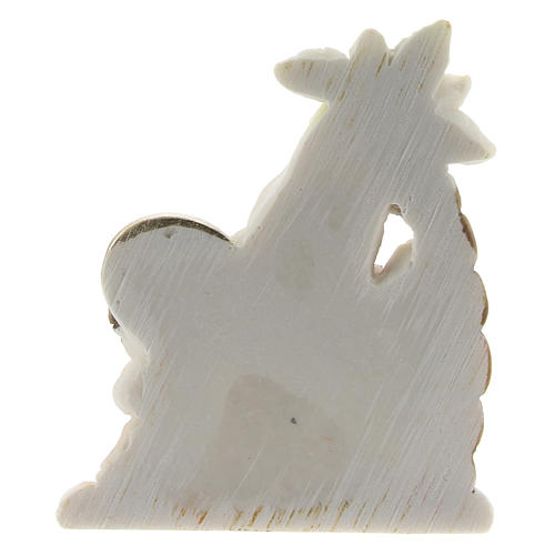 Nativity scene in painted resin with palm tree, children's line 4x2x5 cm 2