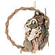 Wreath with Nativity in resin with green and beige fabric, Shabby Chic style s1
